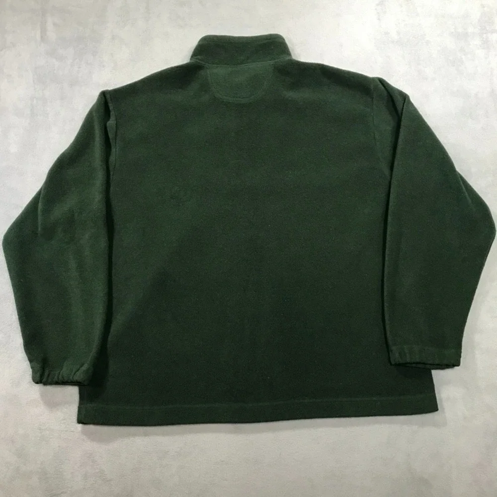 Vintage J. Crew Fleece Sweater Jacket Men's Extra Large Green 1/4 Zip Pullover